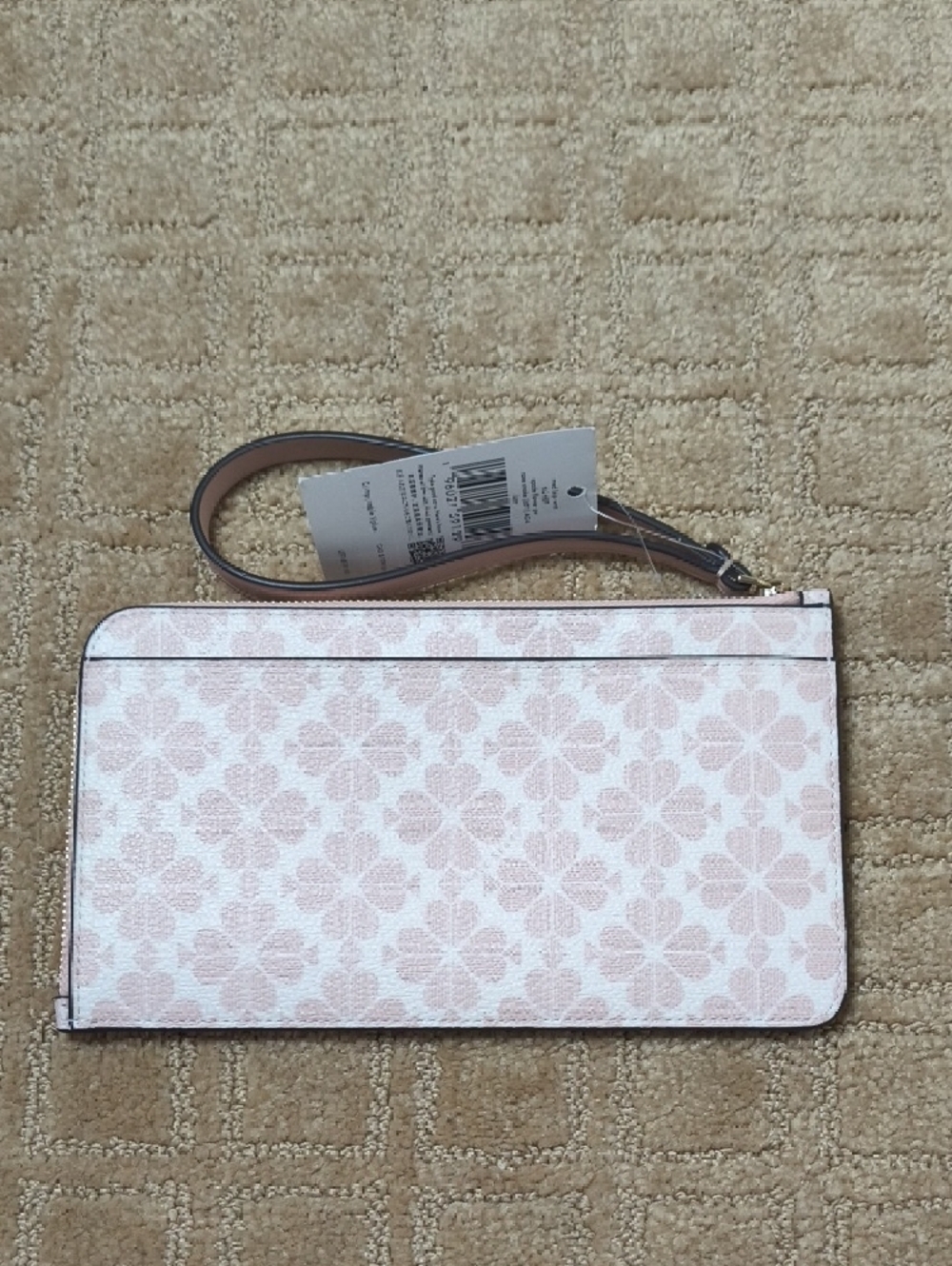 kate spade Pink Floral Zip Wristlet with Gold Logo - Picture 2 of 6